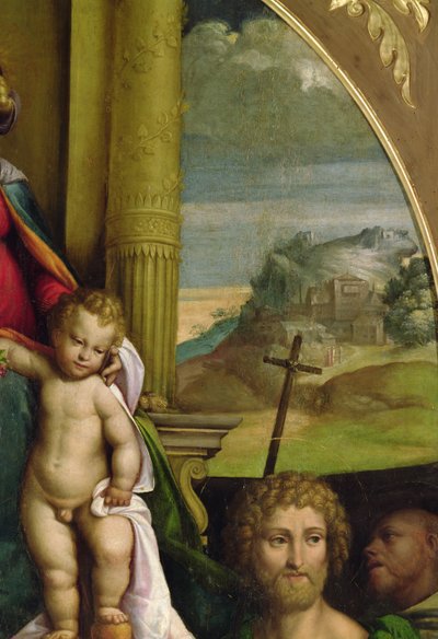 The Virgin Enthroned (detail) by D. and Garofalo Dossi